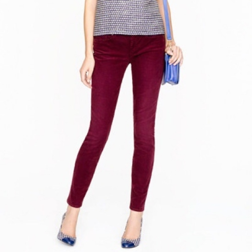 J.Crew burgundy skinny pants in courderoy